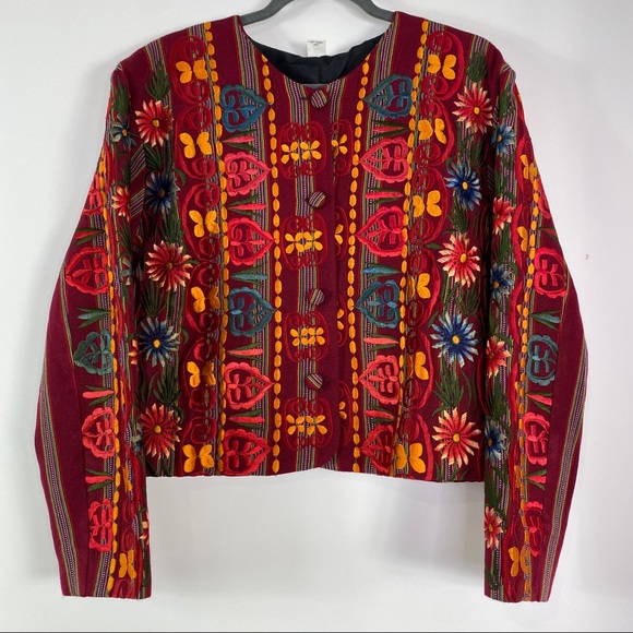 Jackets & Blazers - Gorgeous embroidered floral jacket. Size Med